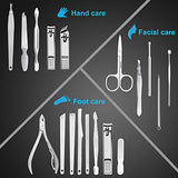 Manicure Pedicure Kit  Stainless Steel -18 Pieces