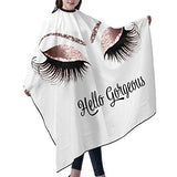 Hello Girl Gorgeous Glitters Eyelash Salon Hair Cutting Cape - 55'' X 66''