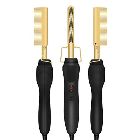 A-LHT Gold Plated  Electric Hot Straightening Heat Comb