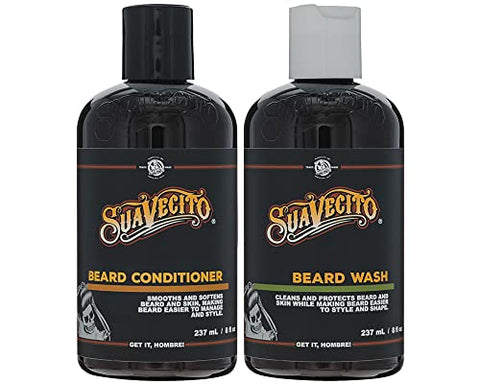 Suavecito Beard Wash Set Cleansing and Conditioning Beard Kit  (8 oz.)
