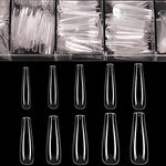 Coffin Nails Long Fake Nails - Clear Acrylic Nails Coffin Shaped Ballerina Nails Tips 500pcs