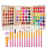 Professional 86 Colors Eyeshadow Palette with 15pcs Makeup Brushes Set