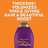 OGX Thick & Full + Biotin & Collagen Extra Strength Volumizing Shampoo & Conditioner, 25.4 oz