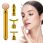 24k Golden & Rose Gold, Facial Massager Roller, 4 in 1 Set