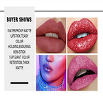 Lipstick Set, 12PCS Matte + 6PCS Glitter, Velvet Shiny Shimmer Lip Gloss