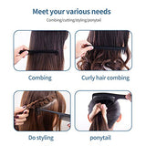 Hair Styling Combs and Clips Hair Cutting Combs with Topsy Tail Hair Tool and Elastic Rubber Hair Bands