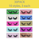 Lashes Fluffy Mink Dramatic 30 Pack, 12-20mm 5D Mink Lashes