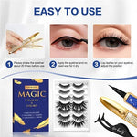 No Magnetic Eyeliner, 7 Reusable False Eyelash Set