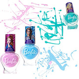 Barbie Dry Nail Polish and Activity Makeup Set for Girls, 15 pack