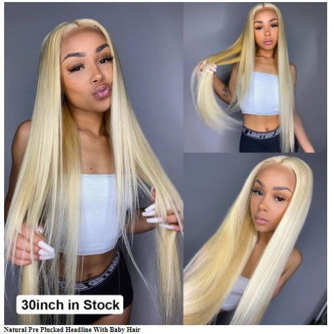 Blonde Human Hair Straight Lace Wig