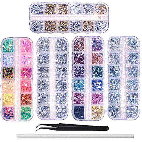 6400pcs Nail Art Rhinestones Crystal Gems
