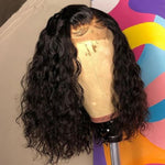 Brazilian Water Wave Human Hair Short Bob 4x4 Closure Pre Plucked Lace Wig