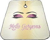 Hello Girl Gorgeous Glitters Eyelash Salon Hair Cutting Cape - 55'' X 66''