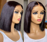 Brazilian Short Straight Bob Human Hair 6x6 5x5 4x4 13x4 Lace Closure Pre Plucked Lace Front Wig